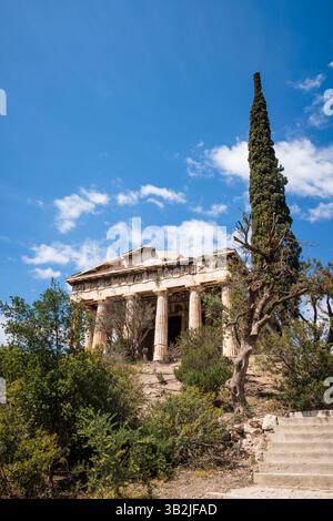Le temple d'Héphaïstus à l'ancienne Agora à Athènes, Grèce. Banque D'Images