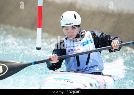 Centre de canoë Slalom, Tokyo, Japon. 27 avril 2025. Hanon Tanaka, le 27 AVRIL 2025 - Canoe Slalom : 2025 Canoe Slalom Japan National candidate SELECTION course Womens K-1 au Canoe Slalom Centre, Tokyo, Japon. Crédit : AFLO SPORT/Alamy Live News Banque D'Images