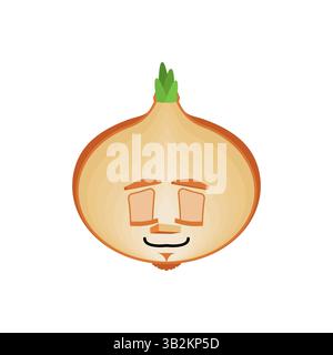 Oignon dormant. Bulbe oignon Emoji dormir Illustration de Vecteur