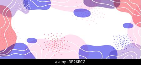 Fond tendance avec cadre abstrait coloré de formes doodle. Illustration de Vecteur