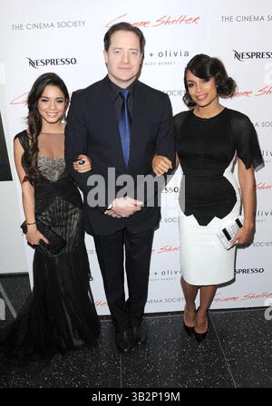 Vanessa Hudgens, Brendan Fraser et Rosario Dawson à a Roadside attractions & Day 28 films avec la Cinema Society projection de 'Gimme Shelter' au Museum of Modern Art de New York - 22 janvier 2014 Banque D'Images