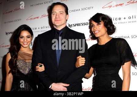 Vanessa Hudgens, Brendan Fraser et Rosario Dawson à a Roadside attractions & Day 28 films avec la Cinema Society projection de 'Gimme Shelter' au Museum of Modern Art de New York - 22 janvier 2014 Banque D'Images