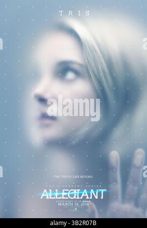 DATE DE SORTIE : 18 mars 2016.TITLE : The divergent Series : Allegiant. STUDIO : Lionsgate. RÉALISATEUR : Robert Schwentke. INTRIGUE : Beatrice Prior et Tobias Eaton s'aventurent dans le monde en dehors de la clôture et sont placés en détention préventive par une mystérieuse agence connue sous le nom de Bureau of Genetic Welfare. SUR LA PHOTO : Shailene Woodley dans le rôle de Tris. (Crédit : © Lionsgate/Entertainment Pictures) Banque D'Images