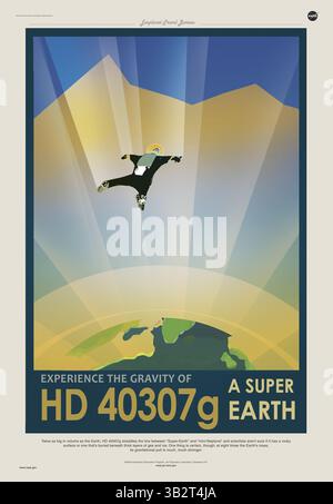 15 février 2016 - Outer Space, Universe, USA - affiche de voyages créée par le Jet propulsion Lab de la NASA exaltent les vertus du voyage touristique dans le monde lointain. (Crédit image : © JPL-Caltech/NASA via ZUMA Press) Banque D'Images