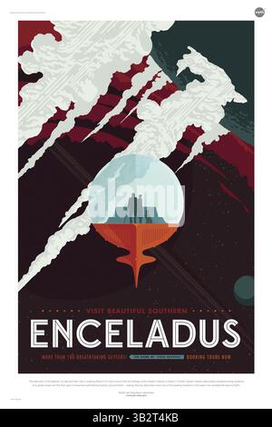 15 février 2016 - Outer Space, Universe, USA - affiche de voyages créée par le Jet propulsion Lab de la NASA exaltent les vertus du voyage touristique dans le monde lointain. (Crédit image : © JPL-Caltech/NASA via ZUMA Press) Banque D'Images