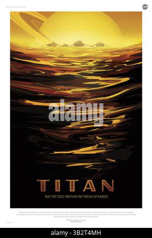 15 février 2016 - Outer Space, Universe, USA - affiche de voyages créée par le Jet propulsion Lab de la NASA exaltent les vertus du voyage touristique dans le monde lointain. (Crédit image : © JPL-Caltech/NASA via ZUMA Press) Banque D'Images