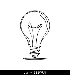 Simple Line Art ampoule symbolisant l'innovation Illustration de Vecteur