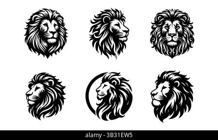 Logo vectoriel tête de lion | illustration de lion tribal pour T-shirts et tatouages Illustration de Vecteur
