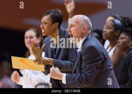 21 janvier 2016 : L'entraîneur-chef adjoint Dean Lockwood des Tennessee Lady Volunteers pendant le match de basket-ball de la NCAA entre les bénévoles de l'Université du Tennessee Lady et les Commodores de l'Université Vanderbilt à Thompson Boling Arena à Knoxville TN Tim Gangloff/CSM(crédit image : © Tim Gangloff/CSM via ZUMA Wire) Banque D'Images