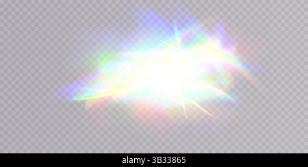 Réflexion lumineuse esthétique et colorée avec de belles étincelles et des effets d'évasement des yeux, vraiment époustouflants Illustration de Vecteur