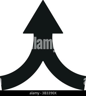 Icône de vecteur de flèche de fusion pour combinaison, intégration, symbole d'unification Illustration de Vecteur