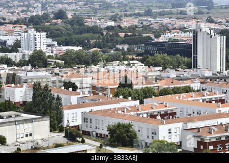 Vue aérienne de Viana do Castelo nord du portugal depuis la colline Santuario de luzia Banque D'Images