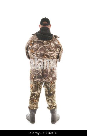 Pêcheur isolés sur fond blanc Banque D'Images