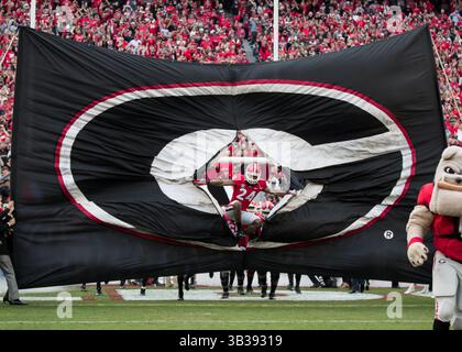 18 novembre 2017 - Athens, GA, USA - Athens, GA - 18 novembre 2017 : les Bulldogs de Géorgie classés numéro 7 accueillent les Wildcats du Kentucky au stade Sanford. Score final Géorgie 42, Kentucky 13. (Crédit image : © Steven Limentani/ISIPhotos via ZUMA Wire) Banque D'Images