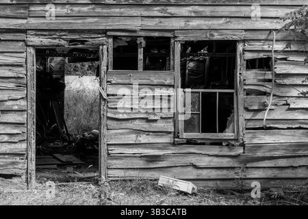 Maison abandonnée à monochrome, Dagsboro, Delaware Banque D'Images