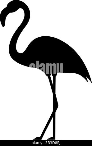 Flamingo silhouette illustration vectorielle icône d'impression graphique d'art design d'oiseau tropical Illustration de Vecteur