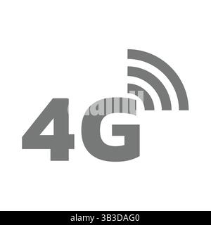 icône de vecteur de couverture réseau 4g. Vitesse de transmission, symbole de connexion sans fil 4g ou 4g. Illustration de Vecteur
