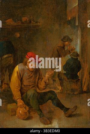 Fumeurs paysans (fumeurs de pipe), 1650-1700. Banque D'Images