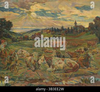 Déjeuner d'un Cowherd, 1929-1930. Banque D'Images