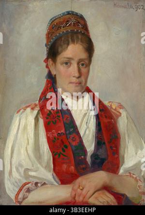 Portrait d'une femme en costume folklorique, 1902. Banque D'Images