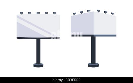 Deux panneaux d'affichage vierges montrant l'espace publicitaire pour la campagne de marketing Illustration de Vecteur