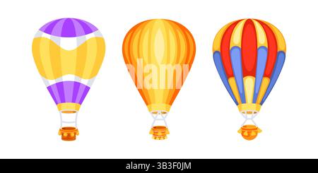 Montgolfières colorées flottant dans le ciel Illustration de Vecteur