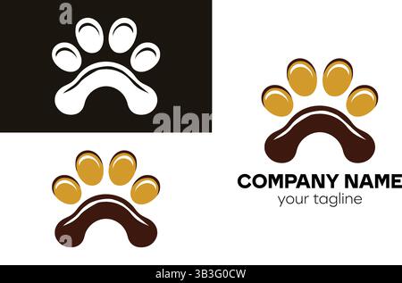 Une collection de logos imprimés de pattes pour les animaleries Illustration de Vecteur