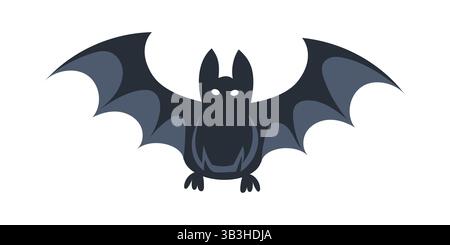 Chauve-souris de dessin animé montrant des ailes sur fond blanc Illustration de Vecteur