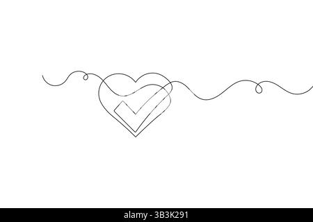 Cochez une ligne dessin minimaliste illustration vectorielle Illustration de Vecteur