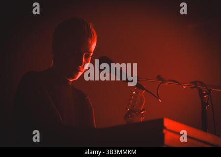 Tilburg, pays-Bas. 19 avril 2025. Le groupe irlandais ØXN donne un concert live lors du festival de metal néerlandais Roadburn Festival 2025 à Tilburg. Banque D'Images