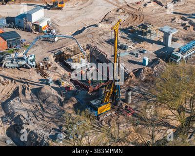 Chantier de construction de la phase 4 du pont Sud à Riga, Lettonie Banque D'Images
