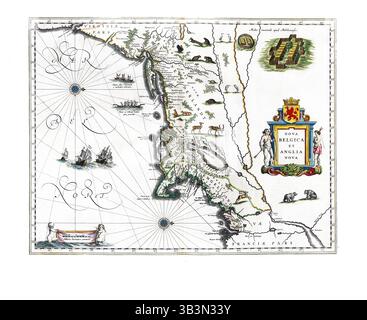 Carte nationale de Mitchell de la République américaine ou des États-Unis d'Amérique du Nord, ancienne cartographie américaine de 1845 avec états, rivières et villes Banque D'Images