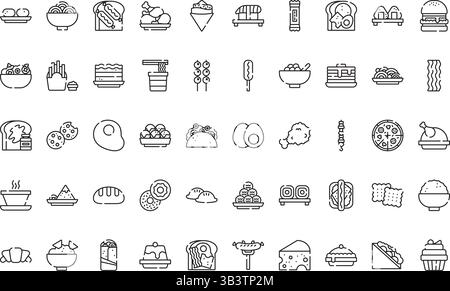 Icônes de nourriture icône vectorielle simple. Modèle de conception de symbole d'illustration pour élément d'interface utilisateur mobile Web. Illustration de Vecteur