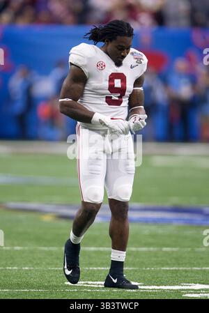 01 janvier 2018 : Bo Scarbrough (9 ans) en Alabama lors d'un match de football NCAA entre l'Alabama Crimson Tide et les Clemson Tigers au Mercedes-Benz Superdome à la Nouvelle-Orléans, en Louisiane. L'Alabama bat Clemson 24-6. John Mersits/CSM(image de crédit : &copy ; John Mersits/CSM via ZUMA Wire) Banque D'Images