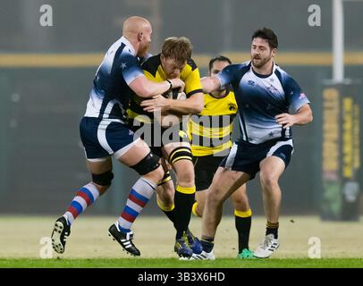 4 février 2018 - Sugar Land, Texas, États-Unis - Rob Meeson (6 ans), flanker des SaberCats de Houston, lors du match de rugby de la Major League entre la Capital Rugby Union et les SaberCats de Houston, le 3 février 2018 au Constellation Field à Sugar Land, Texas. (Crédit image : © Maria Lysaker via ZUMA Wire) Banque D'Images