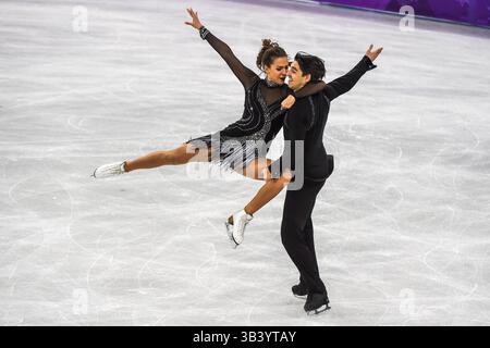 19 février 2018 : Agafonova Alisa et UCAR Alper de Â Turquie en compétition en danse libre à la patinoire de Gangneung, Gangneung, Corée du Sud. Ulrik Pedersen/CSM(image de crédit : &copy ; Ulrik Pedersen/CSM via ZUMA Wire) Banque D'Images
