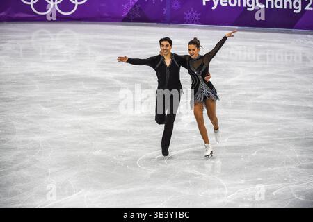 19 février 2018 : Agafonova Alisa et UCAR Alper de Â Turquie en compétition en danse libre à la patinoire de Gangneung, Gangneung, Corée du Sud. Ulrik Pedersen/CSM(image de crédit : &copy ; Ulrik Pedersen/CSM via ZUMA Wire) Banque D'Images