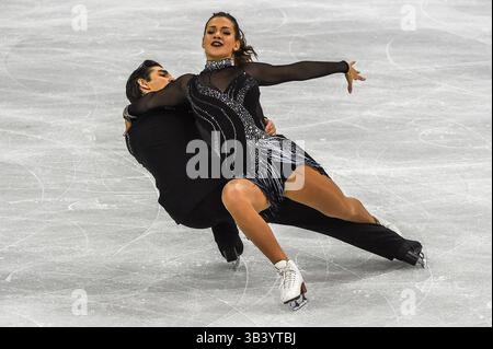 19 février 2018 : Agafonova Alisa et UCAR Alper de Â Turquie en compétition en danse libre à la patinoire de Gangneung, Gangneung, Corée du Sud. Ulrik Pedersen/CSM(image de crédit : &copy ; Ulrik Pedersen/CSM via ZUMA Wire) Banque D'Images