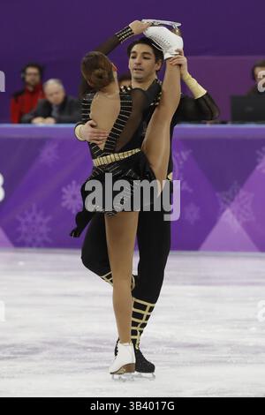 20 février 2018 - Pyeongchang, CORÉE - Alisa Agafonova et Alper UCAR, de Turquie, ont participé à l'épreuve de danse libre de patinage artistique pendant les Jeux Olympiques d'hiver de Pyeongchang 2018 à la patinoire de Gangneung. (Crédit image : © David McIntyre via ZUMA Wire) Banque D'Images