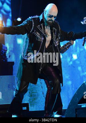 16 juillet 2015 - Oshkosh, Wisconsin, États-Unis - le chanteur ROB HALFORD du groupe JUDAS PRIEST se produit en concert au festival Rock USA à Oshkosh, Wisconsin (crédit image : © Ricky Bassman/ZUMA Wire) Banque D'Images