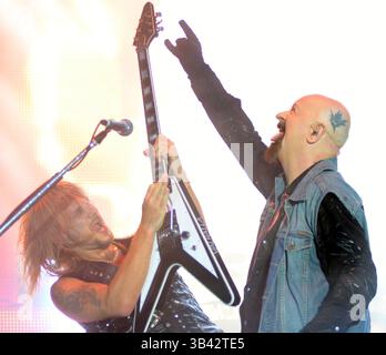 16 juillet 2015 - Oshkosh, Wisconsin, États-Unis - le chanteur ROB HALFORD du groupe JUDAS PRIEST se produit en concert au festival Rock USA à Oshkosh, Wisconsin (crédit image : © Ricky Bassman/ZUMA Wire) Banque D'Images