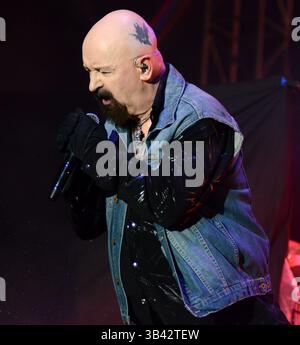 16 juillet 2015 - Oshkosh, Wisconsin, États-Unis - le chanteur ROB HALFORD du groupe JUDAS PRIEST se produit en concert au festival Rock USA à Oshkosh, Wisconsin (crédit image : © Ricky Bassman/ZUMA Wire) Banque D'Images
