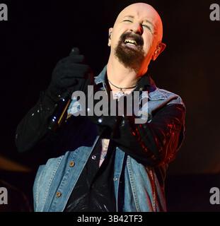16 juillet 2015 - Oshkosh, Wisconsin, États-Unis - le chanteur ROB HALFORD du groupe JUDAS PRIEST se produit en concert au festival Rock USA à Oshkosh, Wisconsin (crédit image : © Ricky Bassman/ZUMA Wire) Banque D'Images