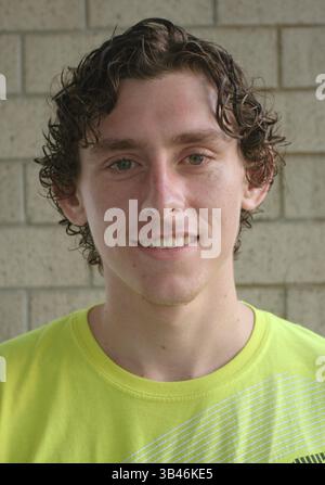 26 août 2014 - New Port Richey, Floride, États-Unis - MICHELE MILLER | TIMES.River Ridge High Student, Austin Gable, 17. (Crédit image : © Michele Miller/Tampa Bay Times via ZUMA Wire) Banque D'Images