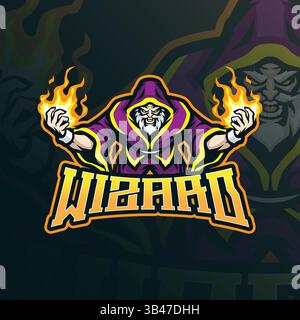 Vecteur de conception de logo de mascotte de assistant avec style de concept d'illustration moderne pour l'impression de badge, d'emblème et de t-shirt. Illustration de l'assistant en colère. Illustration de Vecteur