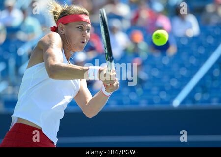 20 août 2015 - Mason, Ohio, États-Unis - LUCIE SAFAROVA en action lors de son match contre B. Bencic au Western & Southern Open à Mason Ohio le jeudi 20 août 2015 (image crédit : © Christopher Levy via ZUMA Wire) Banque D'Images