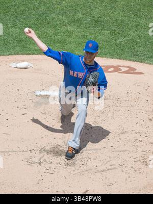 18 mai 2014 - Washington, District of Columbia, États-Unis - le lanceur des mets de New York Zack Wheeler (45 ans) travaille en deuxième manche contre les Nationals de Washington au Nationals Park à Washington, DC le dimanche 18 mai 2014. (Crédit image : ©Ron Sachs/CNP via ZUMA Wire) Banque D'Images