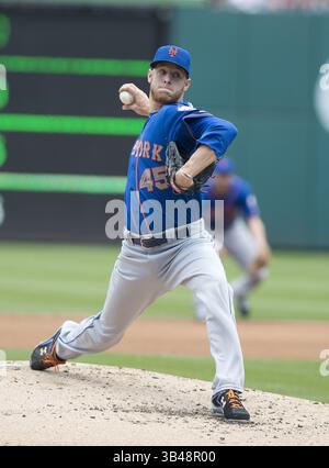 18 mai 2014 - Washington, District of Columbia, États-Unis - le lanceur des mets de New York Zack Wheeler (45) travaille en deuxième manche contre les Nationals de Washington au Nationals Park à Washington, DC le dimanche 18 mai 2014. (Crédit image : ©Ron Sachs/CNP via ZUMA Wire) Banque D'Images