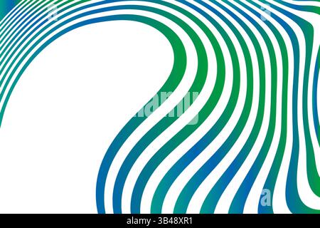 Lignes géométriques colorées abstraites courbées sous forme de vagues. Illustration vectorielle. Banque D'Images