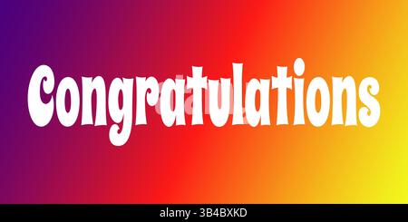 Texte de félicitations pour la conception de vecteur de fond rouge orange dégradé Illustration de Vecteur